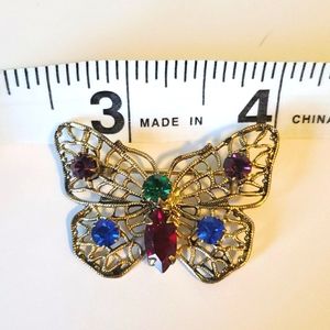 Jeweled Butterfly Brooch